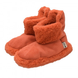 Alwero Orangey Red Velvet Boot Slippers