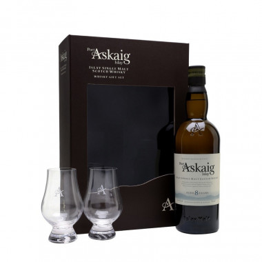 Port Askaig 8 Year Old 70cl 45.8° + 2 glasses Gift Box