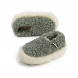 Alwero Light Green Wool Siberian Slippers