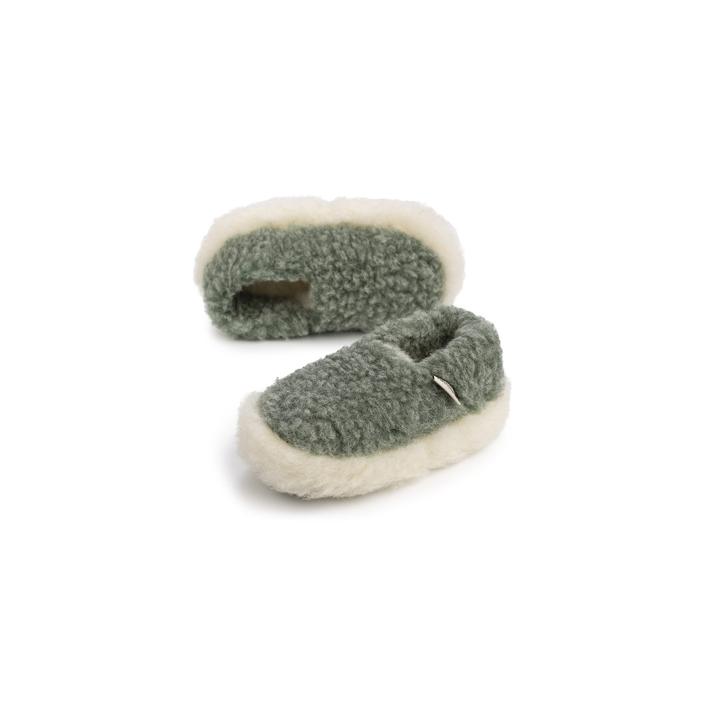 Chaussons siberian laine vert clair