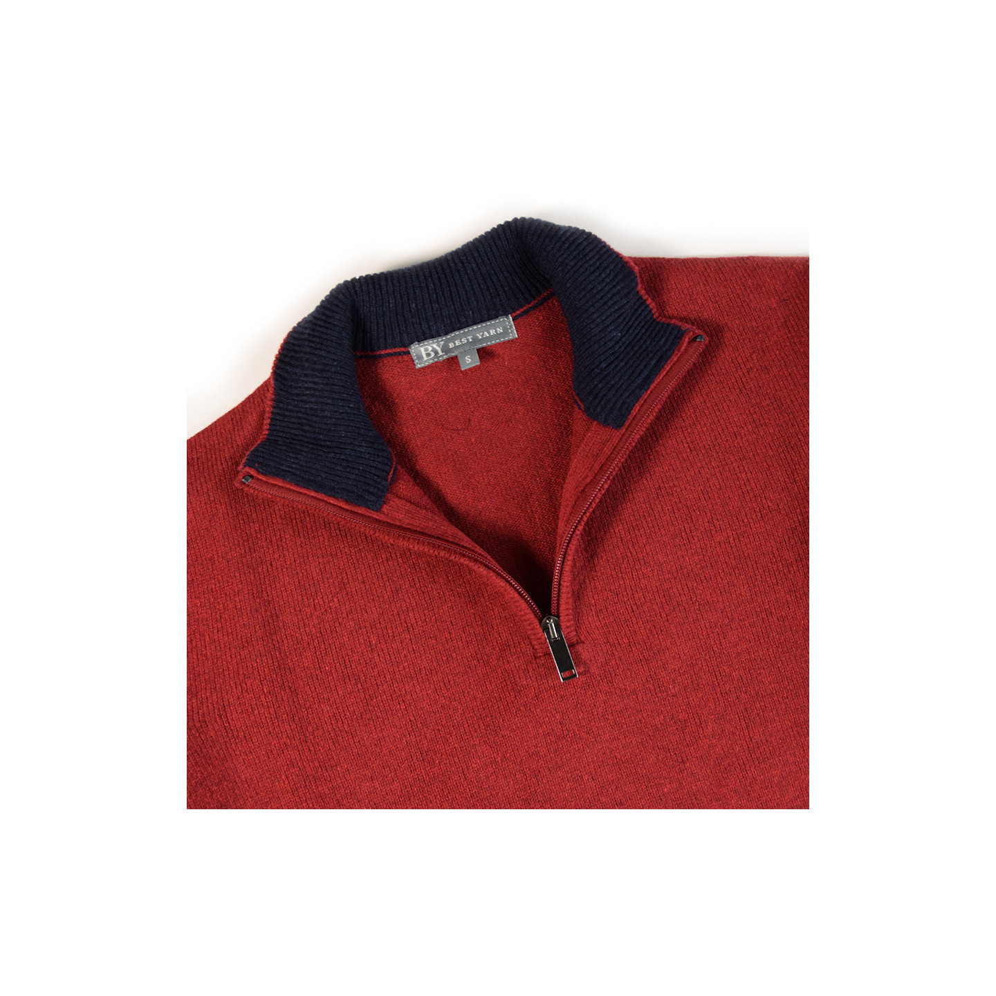 Pull Col 1/2 Zip Rouge Best Yarn