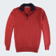 Best Yarn Red 1/2 Zip Collar Sweater