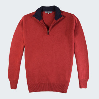 Pull Col 1/2 Zip Rouge Best Yarn
