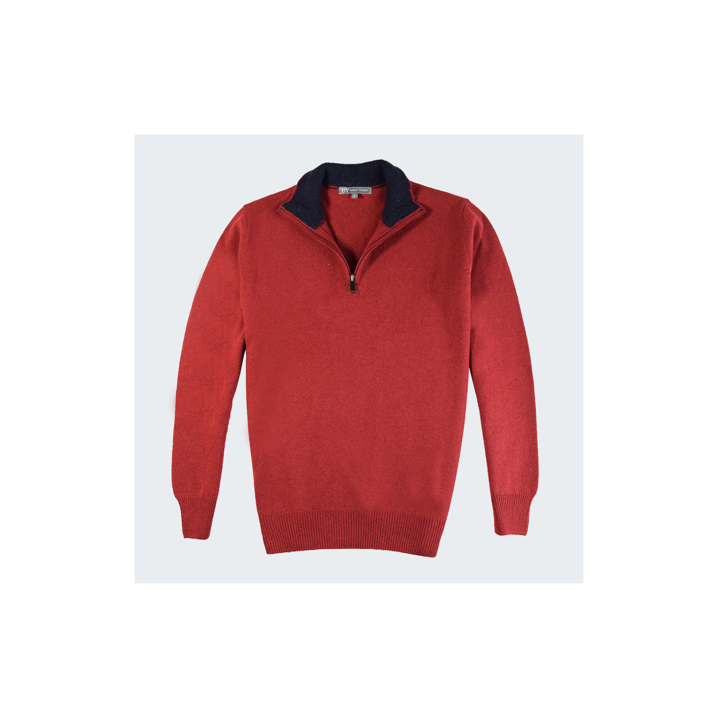 Best Yarn Red 1/2 Zip Collar Sweater
