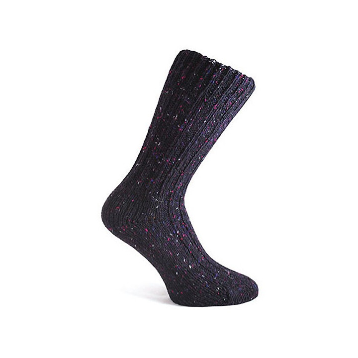 Chaussettes Courtes Prune Foncé Laine Donegal Socks