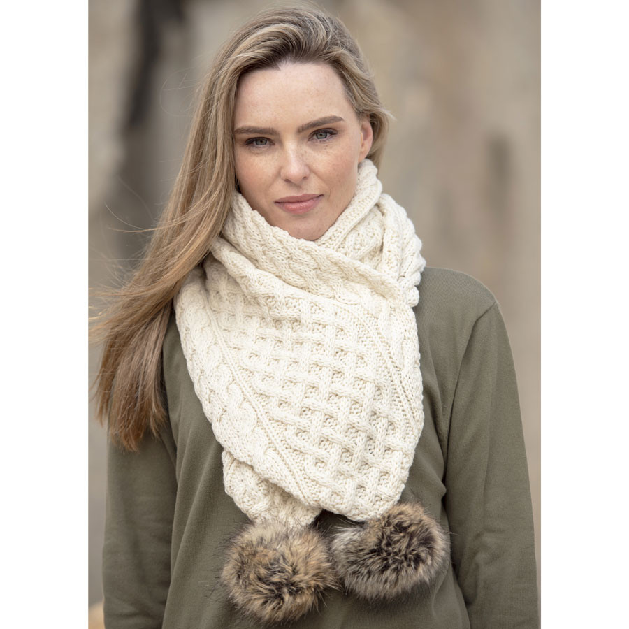 TRADITIONAL MERINO WOOL HONEYCOMB SCARF