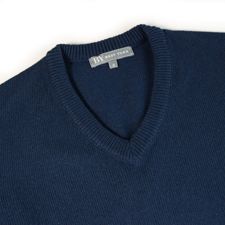 Pull Col V Bleu Pétrole Best Yarn