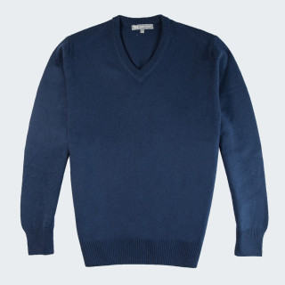 Best Yarn Petrol Blue V-neck Sweater