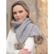 Inis Crafts Pompoms Grey Scarf