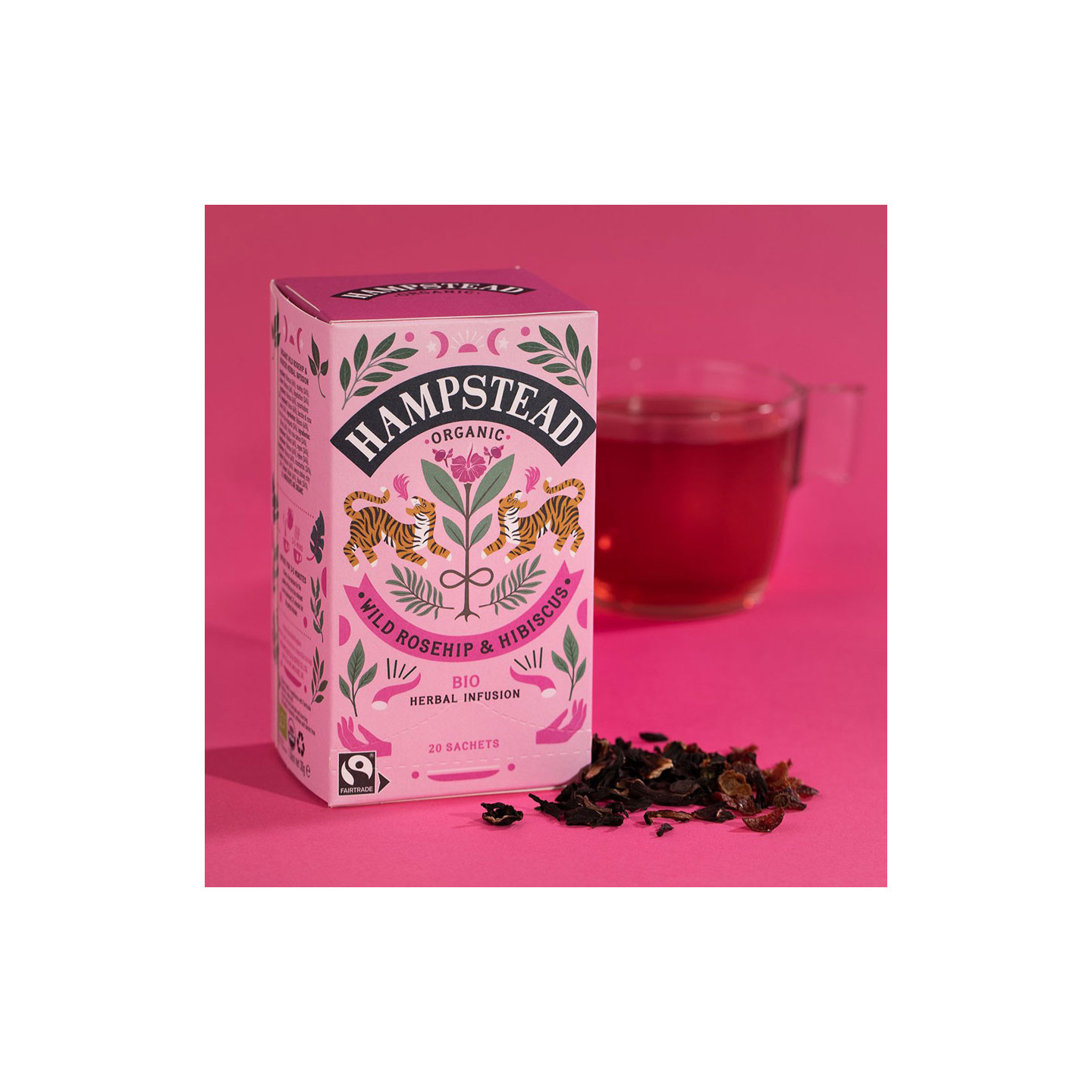 Hampstead Tea Rosehip and Hibiscus Organic Infusion 20 sachets