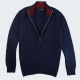 Gilet Lambswool Marine Zippé Celtic Alliance