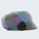 Casquette Irlandaise Tweed Violet & Vert Mucros Weavers