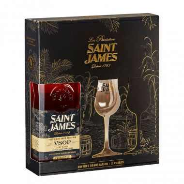 Coffret Saint James VSOP 70cl 43° + 2 Verres