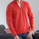 Out Of Ireland Bloog Orange 1/2 Zip Collar Sweater