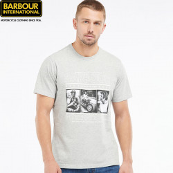 Barbour International Grey Reel Steve Mc Queen T-Shirt