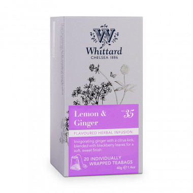 Whittard of Chelsea Lemon & Ginger Herbal Infusion 20 Tea Bags 40g