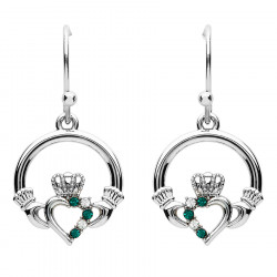 Boucles d'Oreilles Claddagh et Cristaux Swarovski