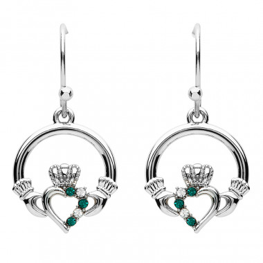 Boucles d'Oreilles Claddagh et Cristaux Swarovski