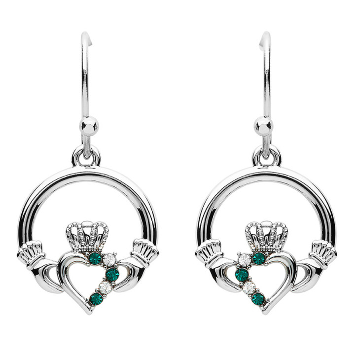 Boucles d'Oreilles Claddagh et Cristaux Swarovski