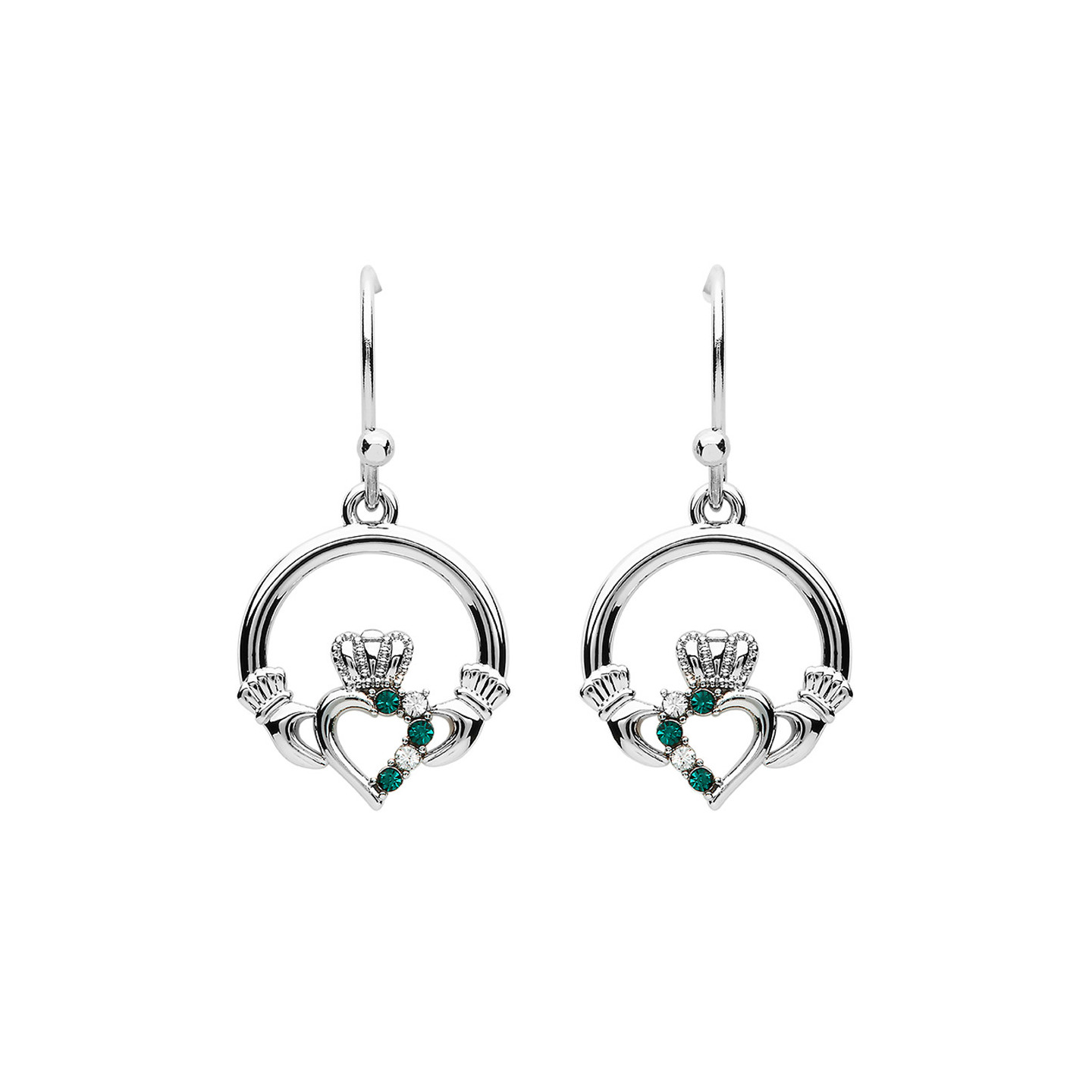 Boucles d'Oreilles Claddagh et Cristaux Swarovski