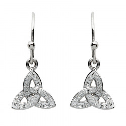 Boucles d'Oreilles Trinity Knot et Cristaux Swarovski