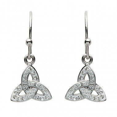 Boucles d'Oreilles Trinity Knot et Cristaux Swarovski