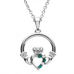 Pendentif Claddagh et Cristaux Swarovski