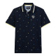 Black Wellis Navy Logos Short Sleeves Polo