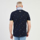 Black Wellis Navy Logos Short Sleeves Polo