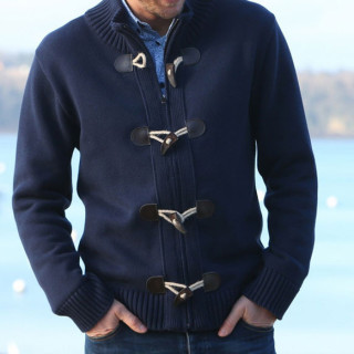 Out Of Ireland Navy Zipped Cardigan 100% Organic Cotton 