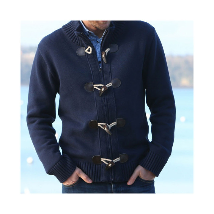 Gilet Zippé Marine 100% Coton Bio Out Of Ireland