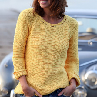 Pull Jaune Manches 3/4 100% Coton Bio Out of Ireland