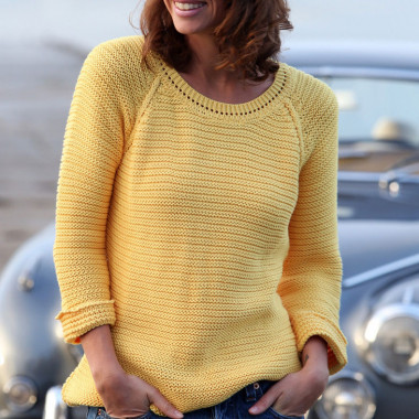Out of Ireland 3/4 Sleeves Organic Cotton Yellow Sweater