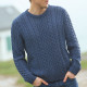 Out of Ireland Aran Cable-Knit Indigo Jumper