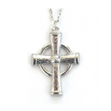 Celtic Ring Pewter Cross