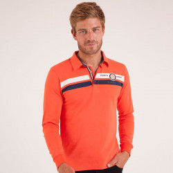 Camberabero Orange-Red French Spirit Long-Sleeved Polo Shirt