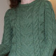 Aran Woollen Mills Cable-knit Crew Neck Green Sweater