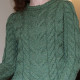 Pull Col Rond Torsadé Vert Aran Woollen Mills