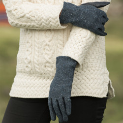 Aran Woollen Mills Blue Tweed Gloves