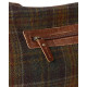 Aran Woollen Mills Tartan Green And Leather Tote Bag