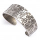 Spiral & Heart Cuff Pewter Bracelet