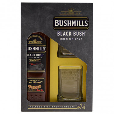 Coffret Warehouse Black Bush 70cl 40° + 2 Verres