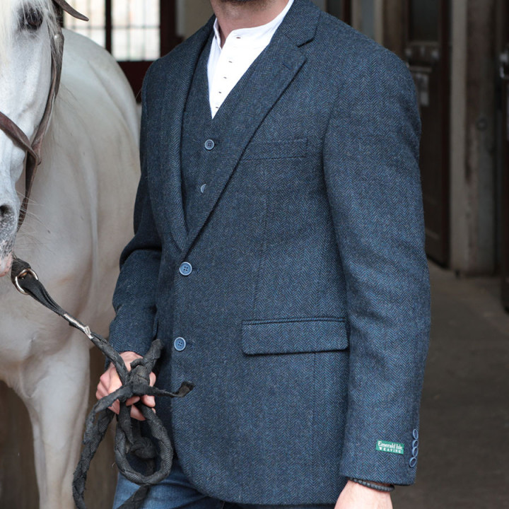 Emerald Isle Weaving Blue Blended Wool Jacket