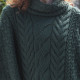 Aran Woollen Mills Dark Green Roll Neck Supersoft Poncho