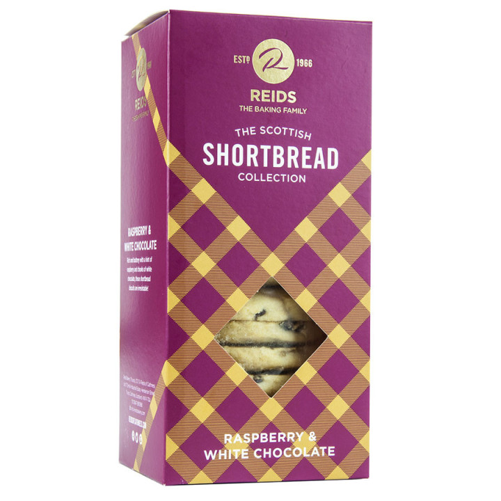 Reids White Chocolate Raspberry Shortbread 150g