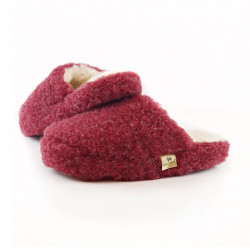 Chaussons Basic Laine Rouge Foncé Alwero