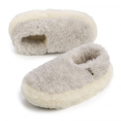 Alwero Light Grey Siberian Wool Slippers