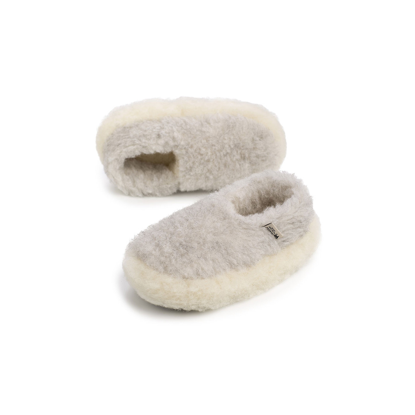 Alwero Light Grey Siberian Wool Slippers