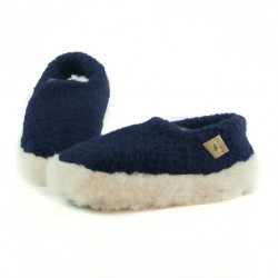 Alwero Dark Blue Siberian Wool Slippers