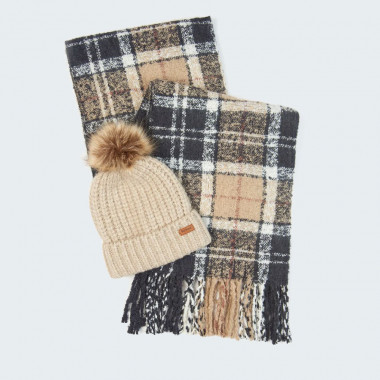 Barbour Rosewood Saltburn Beanie and Scarf Set